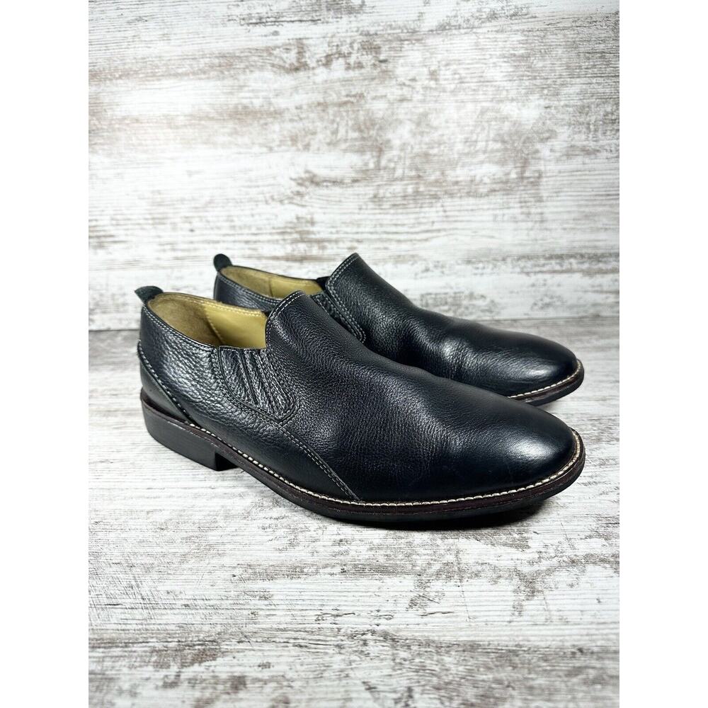 Men's Sandro Moscoloni Black Leather Slip On Loafers Sz 9D